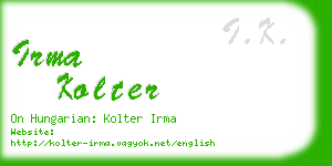 irma kolter business card